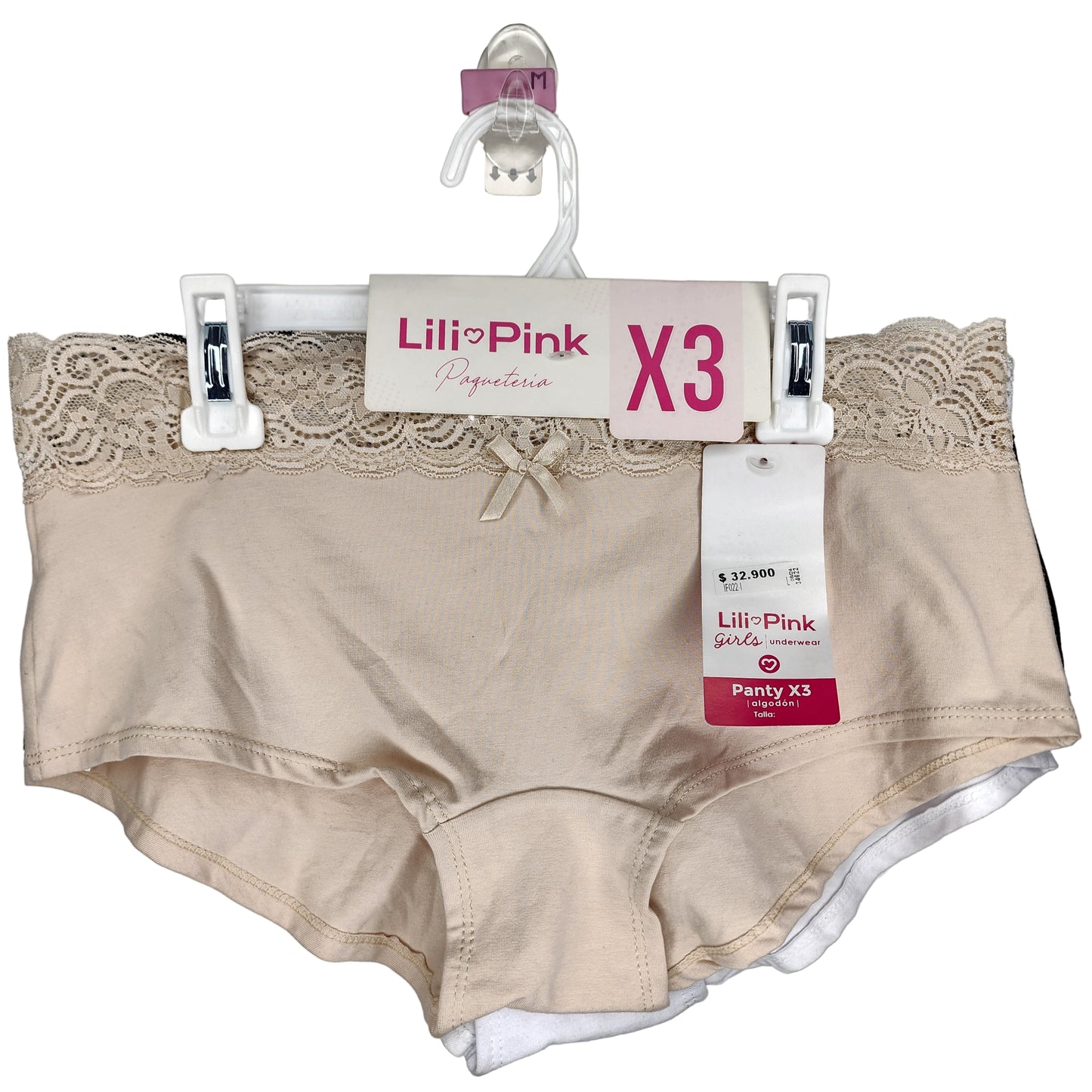 Panty Algodón LiliPink Tipo Cachetero Pack x3