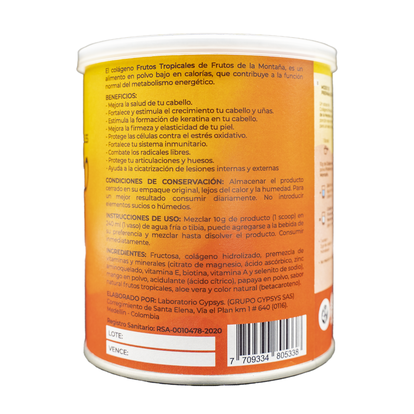 Colágeno Frutos Tropicales 300g Frutos de la Montaña