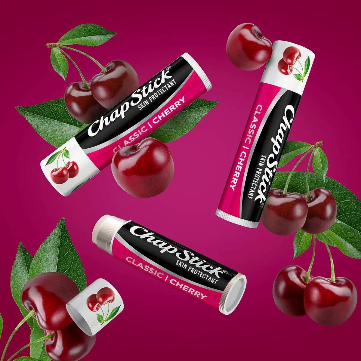 Chapstick Cereza Bálsamo Labial A Granel, Caja x12 Unidades