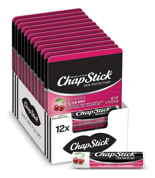 Chapstick Cereza Bálsamo Labial A Granel, Caja x12 Unidades