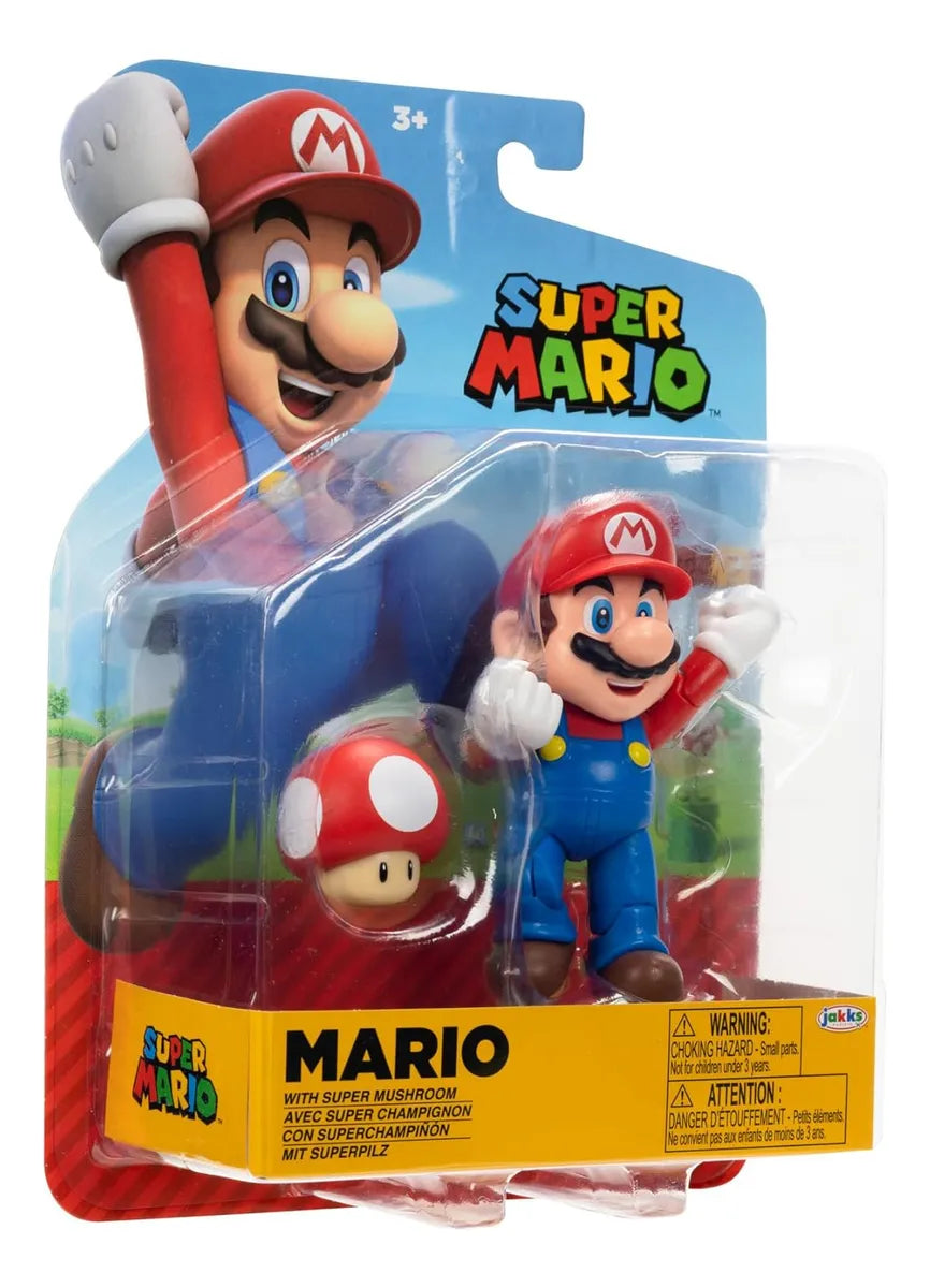 Figura Mario - Mario 12 Cms Con Super Champiñon